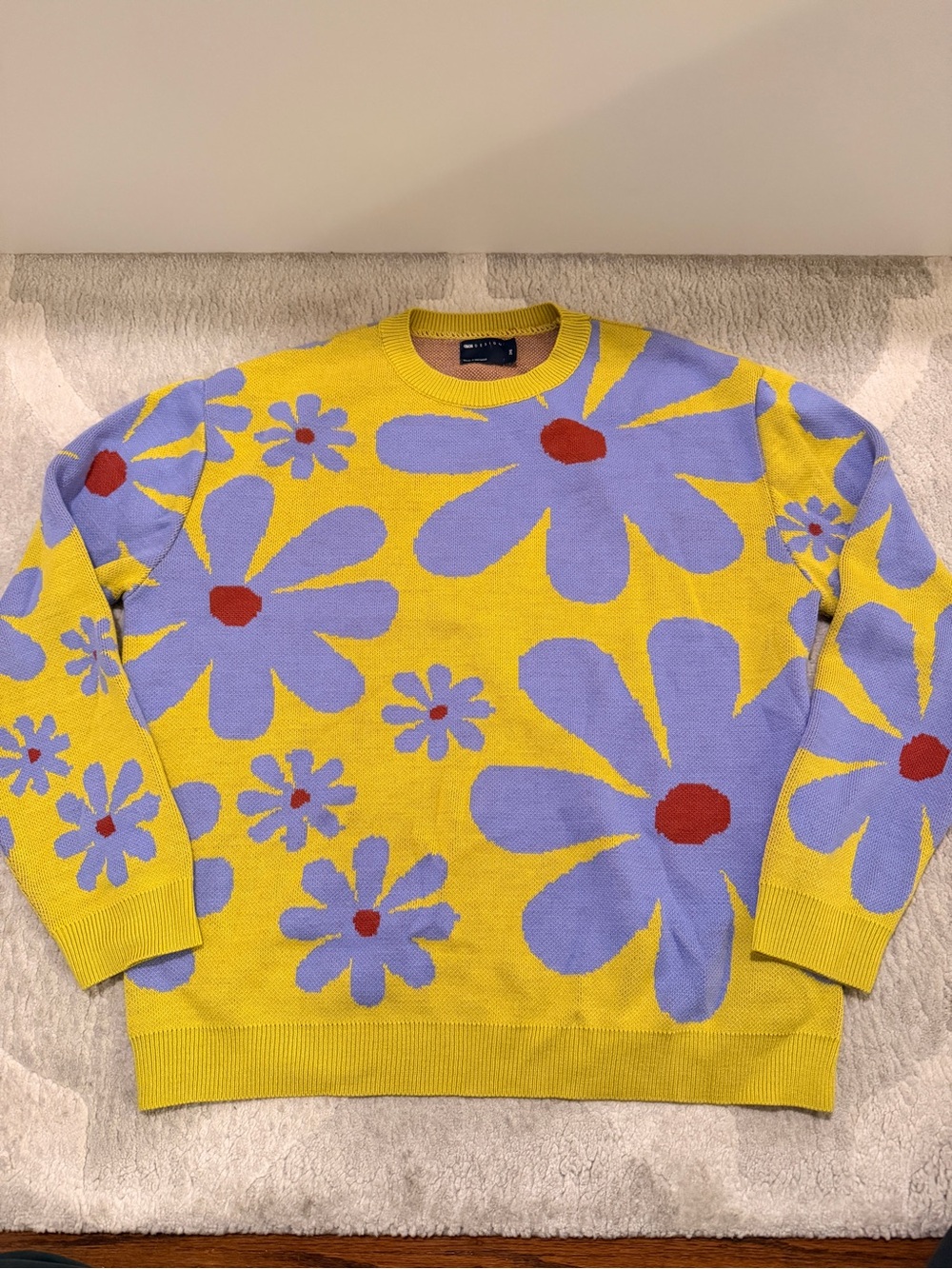 Yellow Floral Crewneck Sweater ASOS
